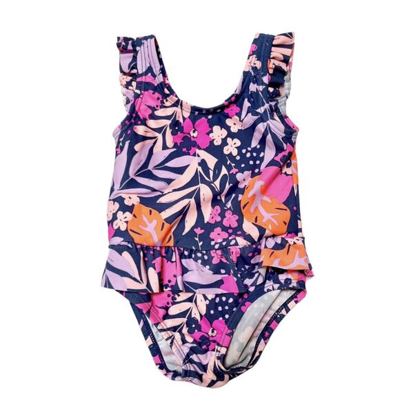Oshkosh Floral Print Swim Suit Size 6-9m - Picture 1 of 5